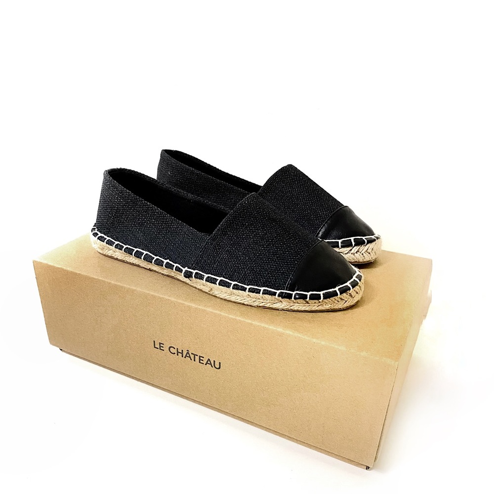 Le Chateau Black Canvas Espadrilles - Picture 1 of 6